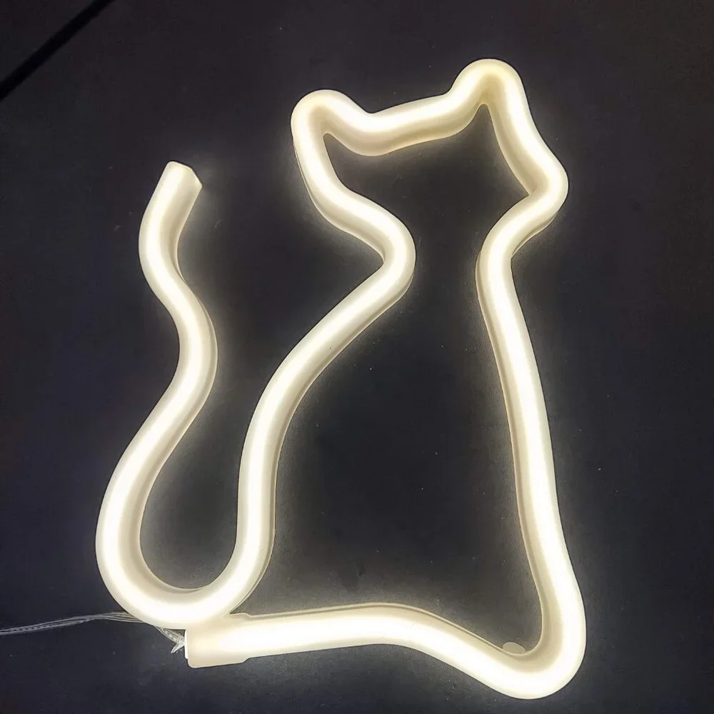 Kitty Neon Sign LED Cat Wall Decor Lamp USB or Batteries